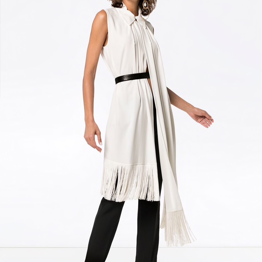 Givenchy Fringe-trimmed Silk-crepe Top 38FR 6US